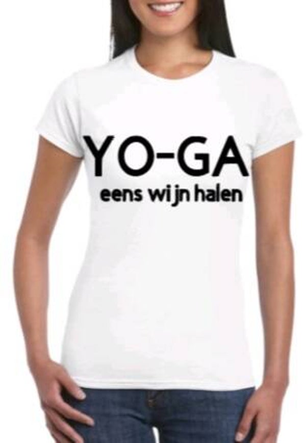 YO-GA eens wijn halen - Dames shirt