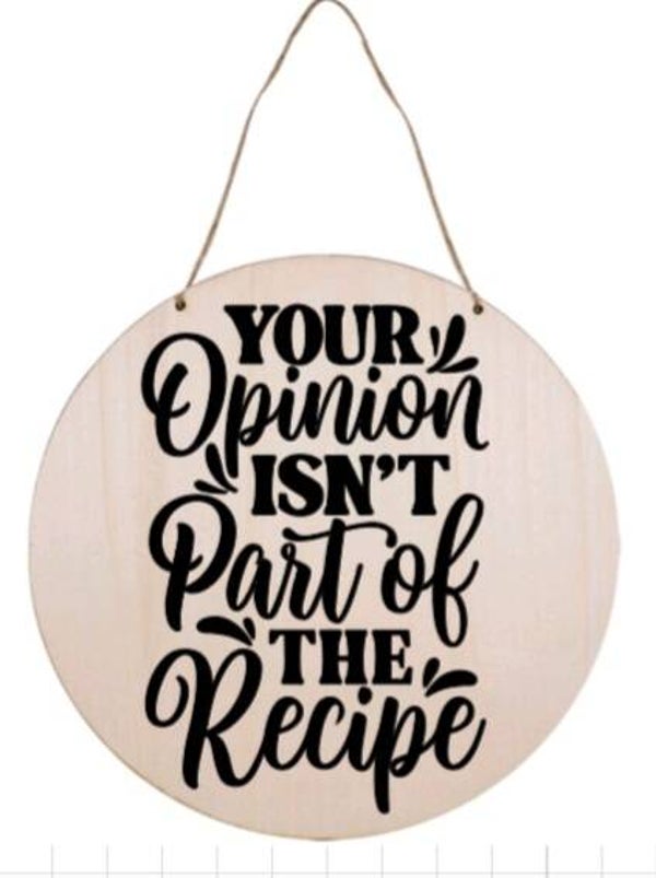 Your opinion isn't part of the recipe - Rond