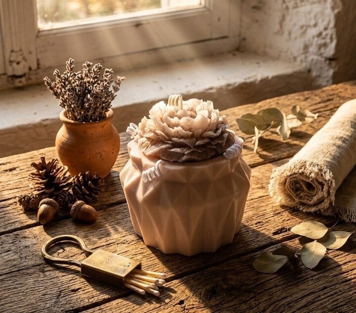 Vela artesanal decorativa – Todo en cera