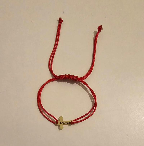 Bratara cu pandantiv cruciulita din aur de 14k (11/8mm)