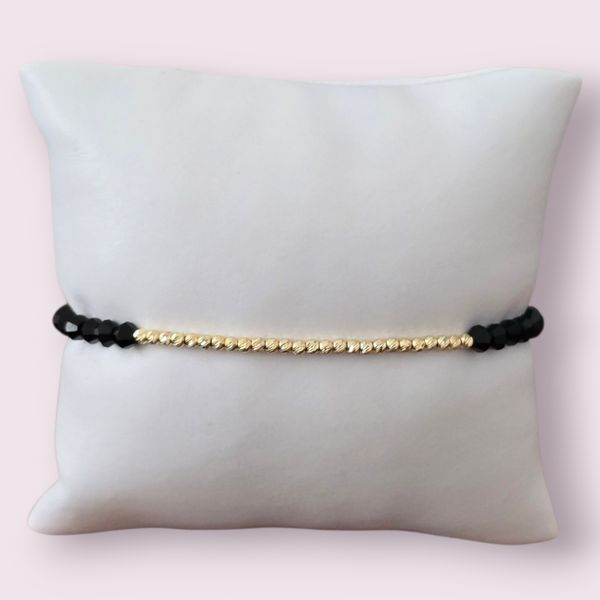 Bratara cu pietre Cristale Biconice si 26 bilute aur 14k