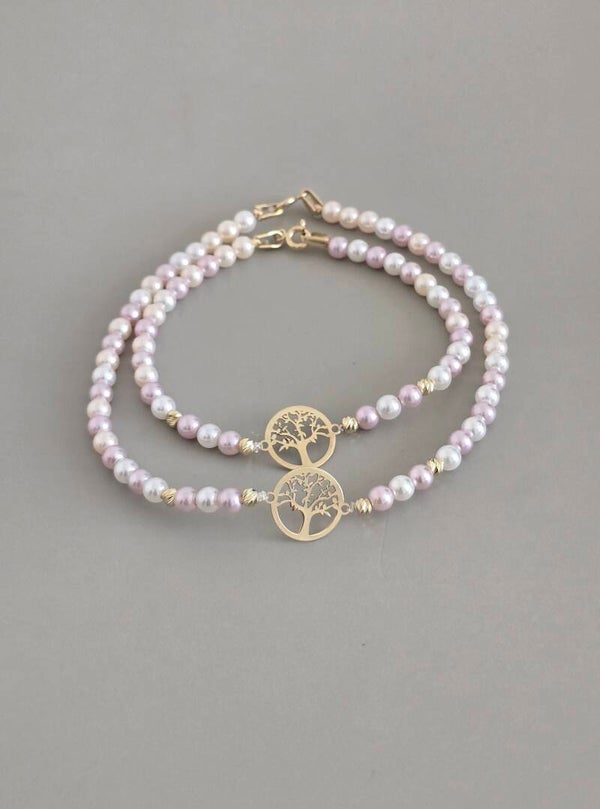 Set Brățară de Mână și Brățară de Picior – Aur 14K & Perle de Cultură