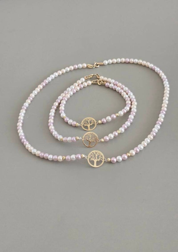 Set Brățară de Mână ,Brățară de Picior si Colier – Aur 14K & Perle de Cultură