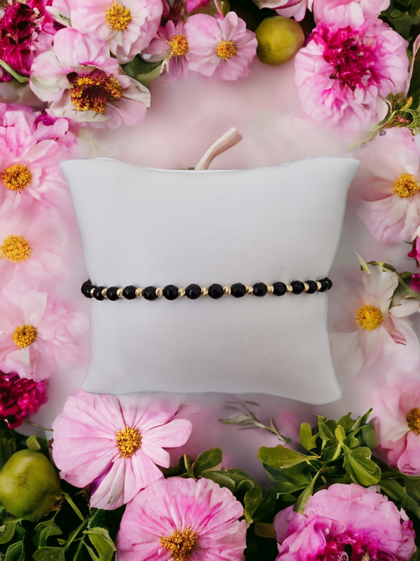 Big Faceted Onyx Bracelet