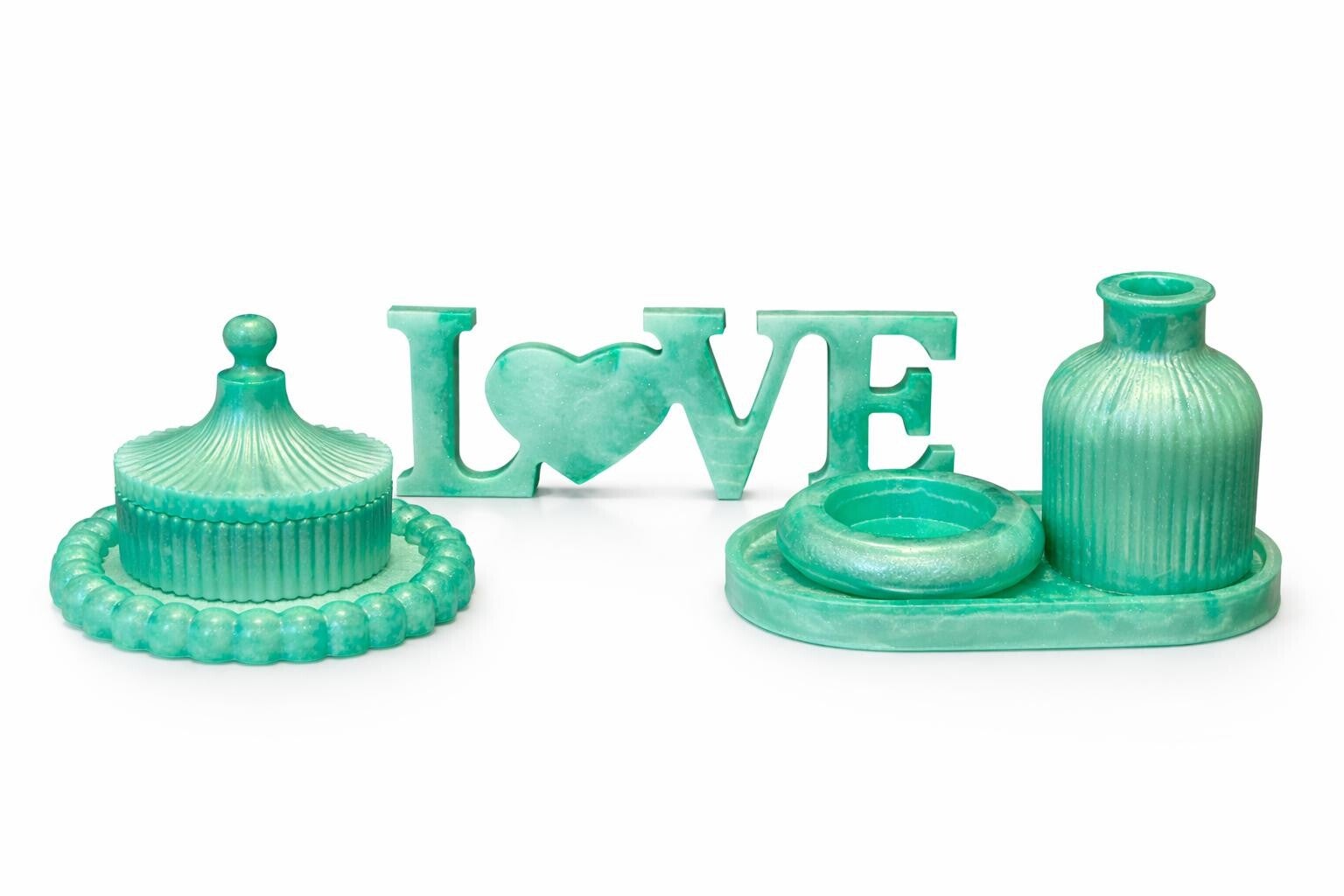 Handmade Epoxy Resin Home Décor Set - 6-Piece Decorative Collection | Custom Colors