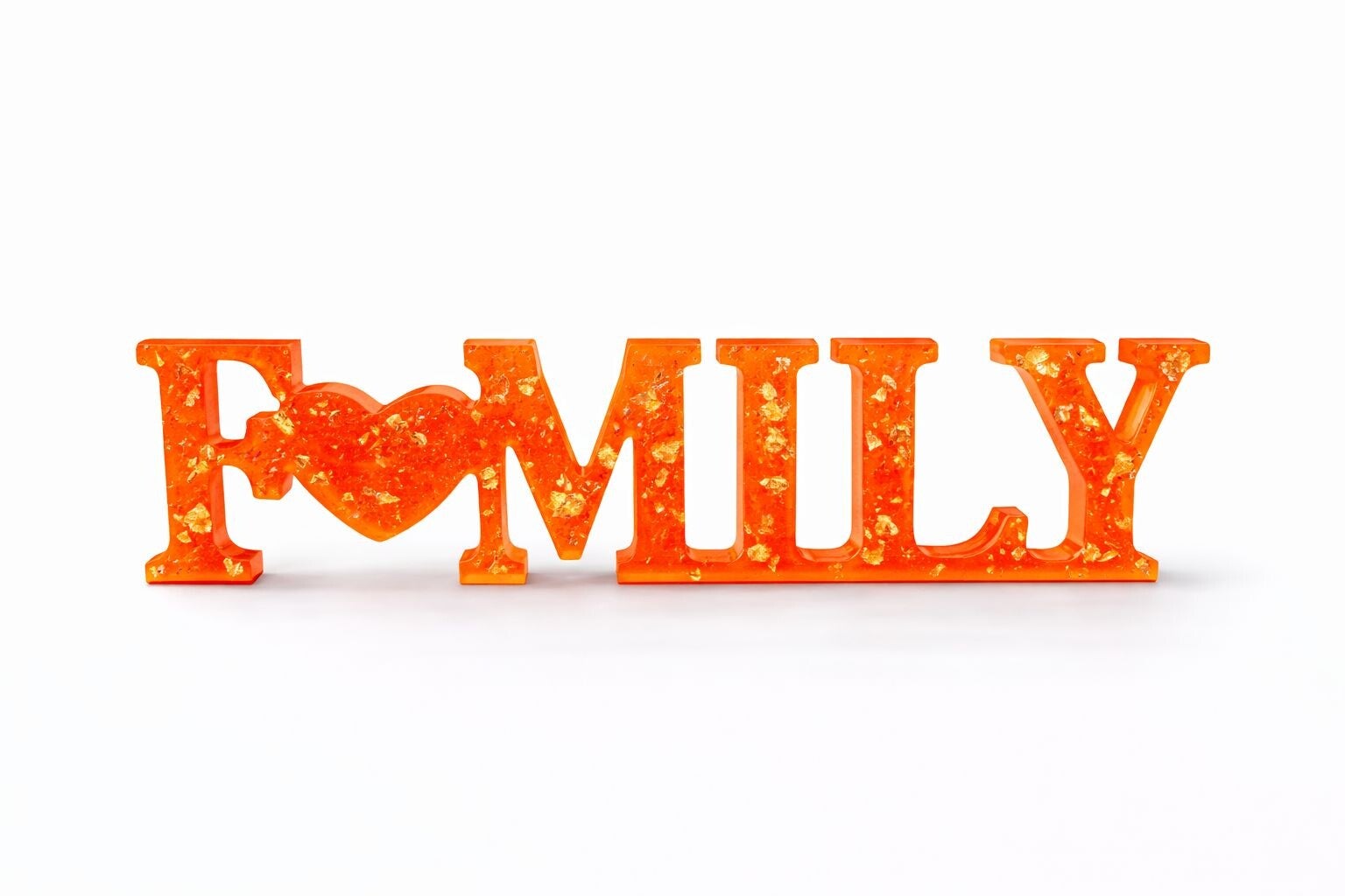 Resin “FAMILY” Sign with Gold Leaf Accents