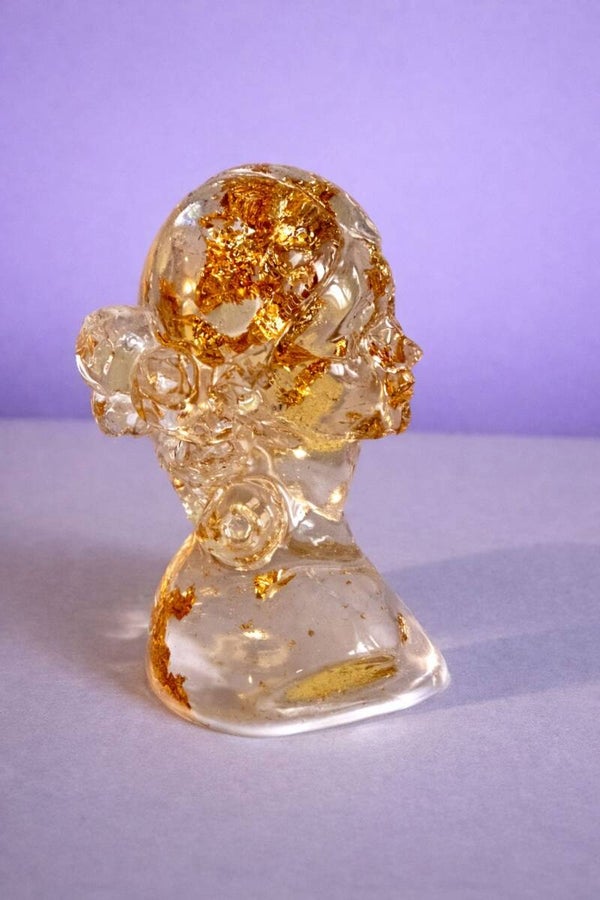 Lady Figurine with Gold Flakes