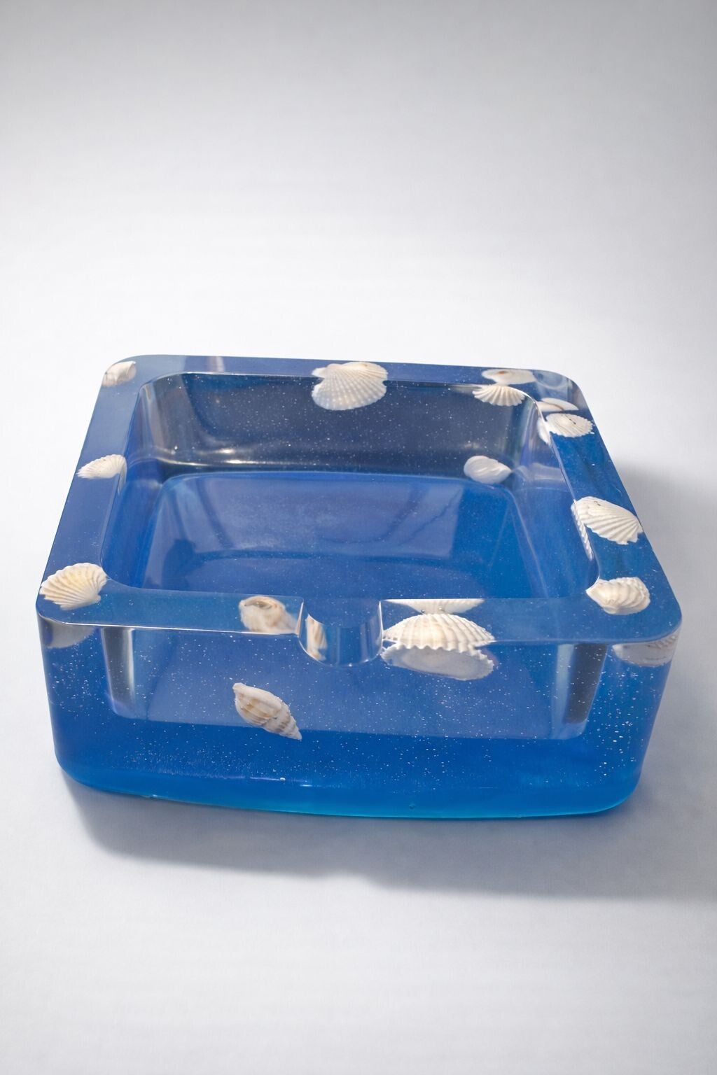 Ocean Blue Shell Resin Ashtray