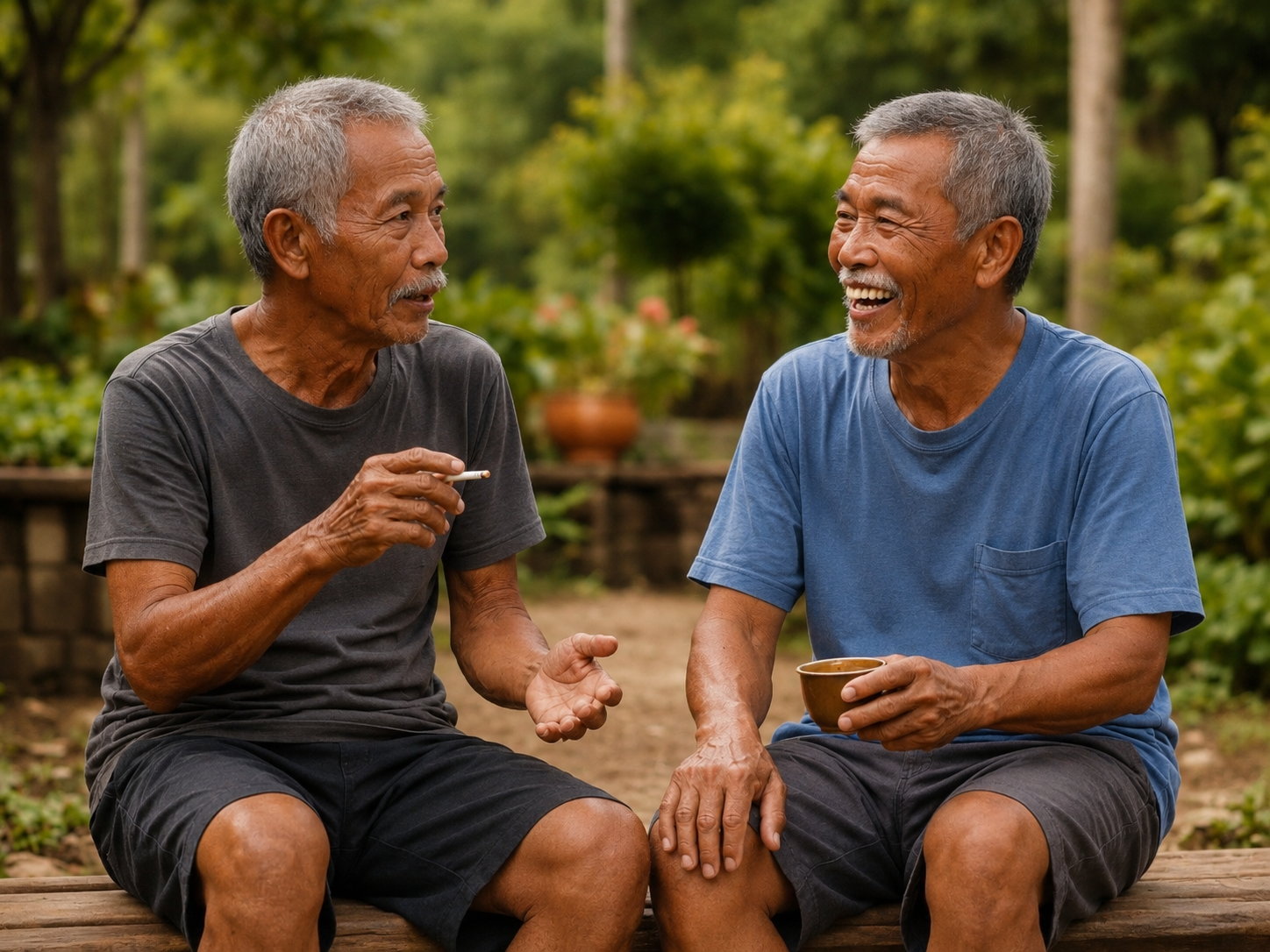Bali family foundation elderly people socialising. Bali charity. BFF