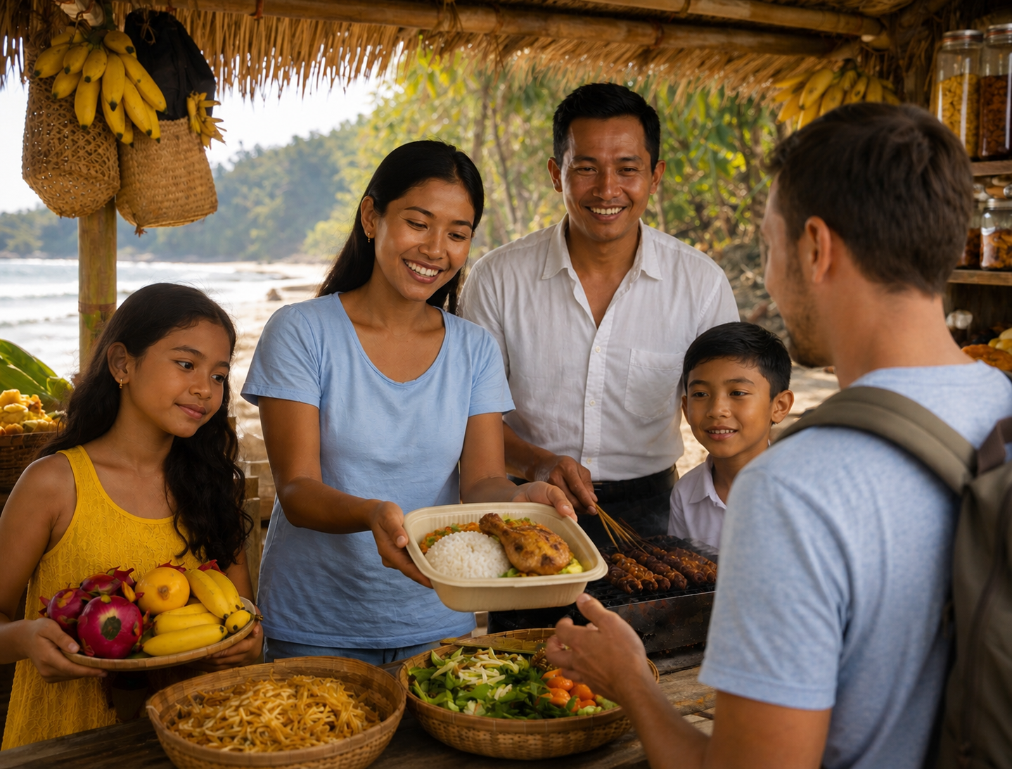 Bali Family Foundation self-sufficeint family in a Warung. Bali charity. BFF