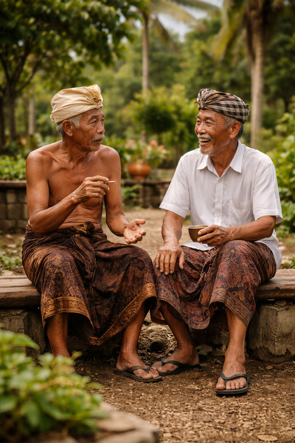 Bali family foundation elderly people socialising. Bali charity. BFF
