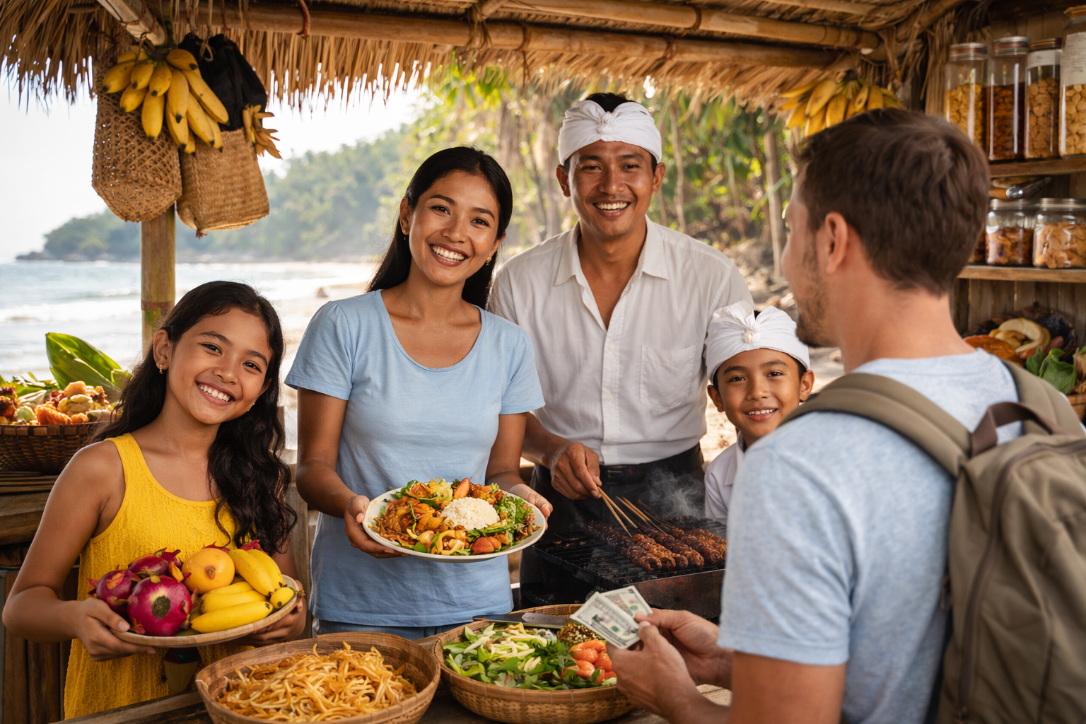 Bali Family Foundation self-sufficeint family in a Warung. Bali charity. BFF
