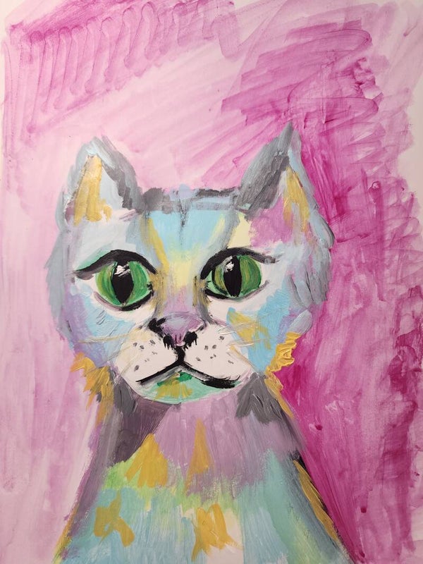 Mildred, Acrylic Cat Painting