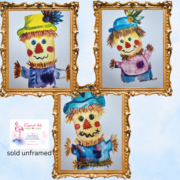 Pip, Bramble & Tumble - Scarecrow Set of 3 Prints