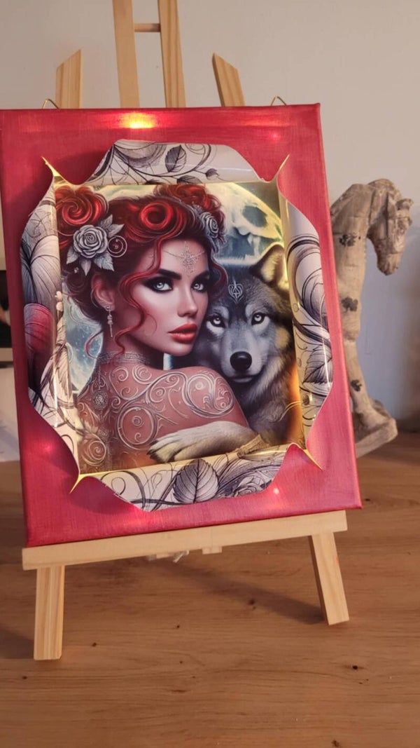Toile femme et le loup’