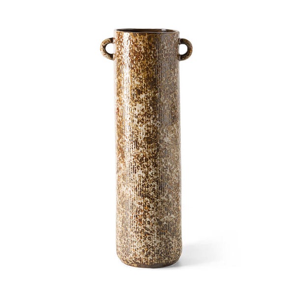 HK - Vase Long Reactive Brown