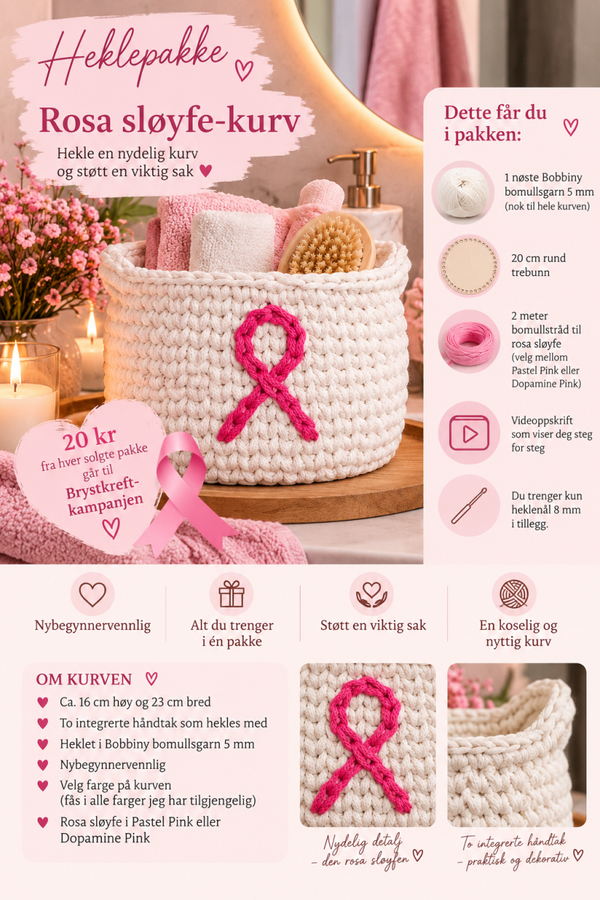 Kurvpakke Rosa sløyfe