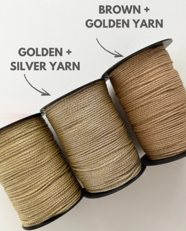 Polyestertråd 3 mm Brun med gullshimmer nr 4a