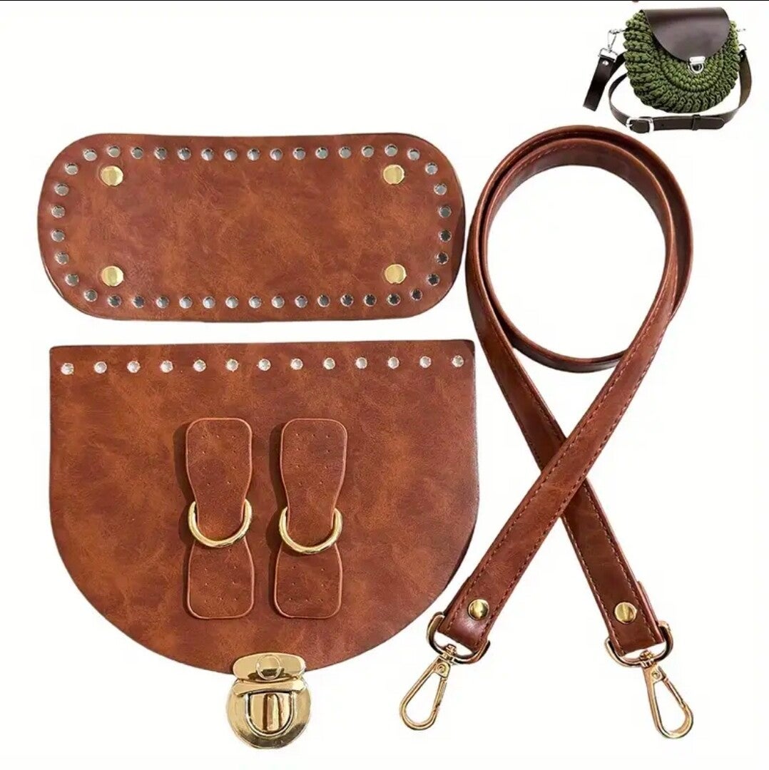 Komplett veskesett i PU-skinn – kaffe
