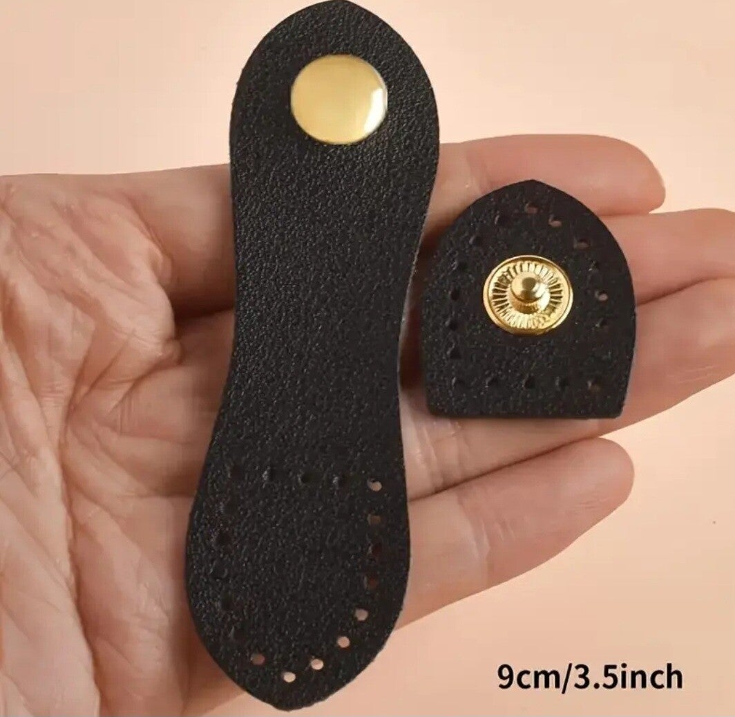 Veskelås 9 cm med trykknapp – kunstskinn