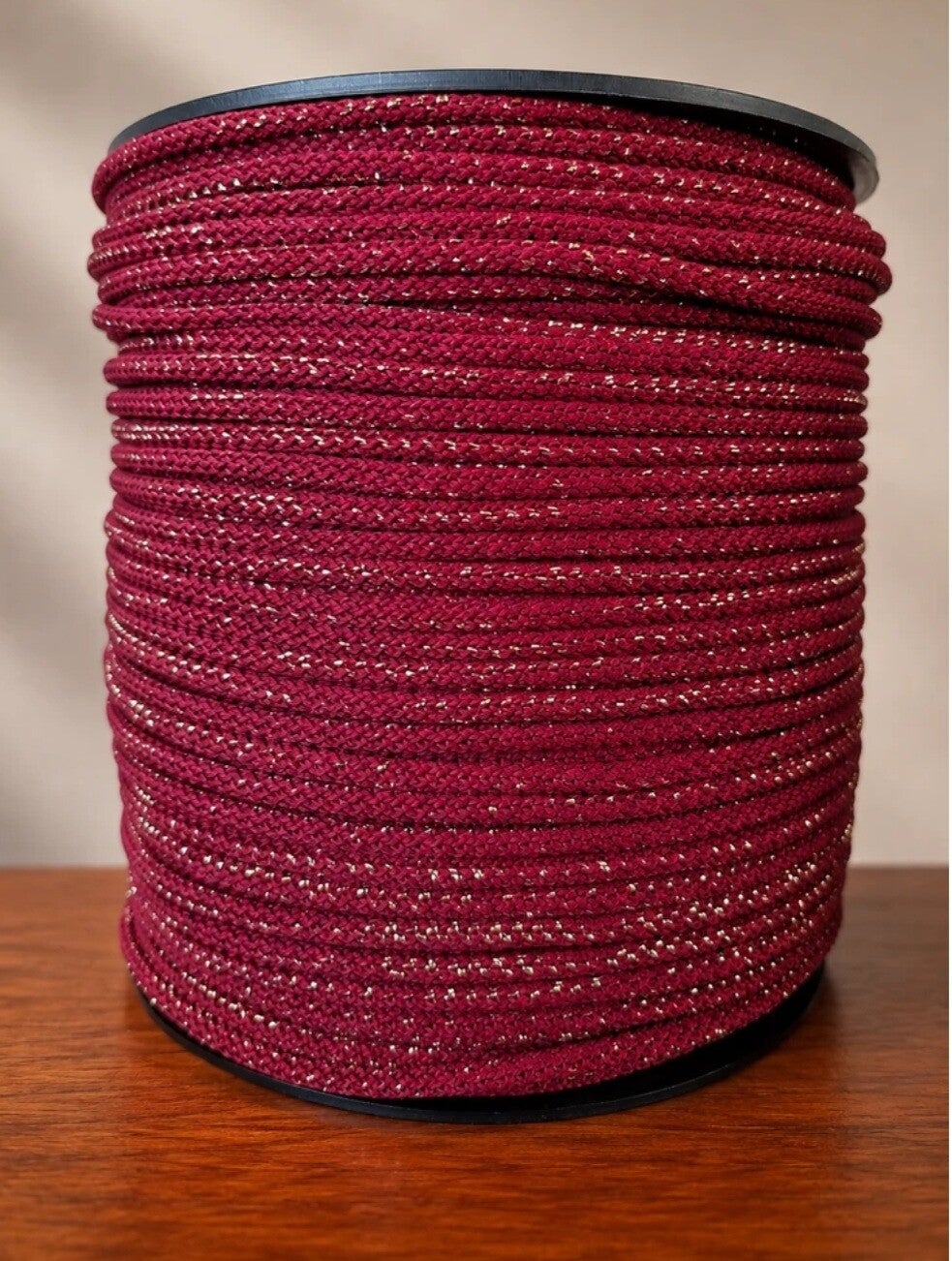 Polyesternor 6 mm Rød med sølv lurex