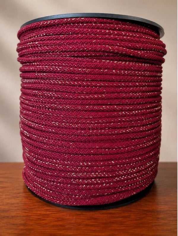 Polyesternor 6 mm Rød med sølv lurex