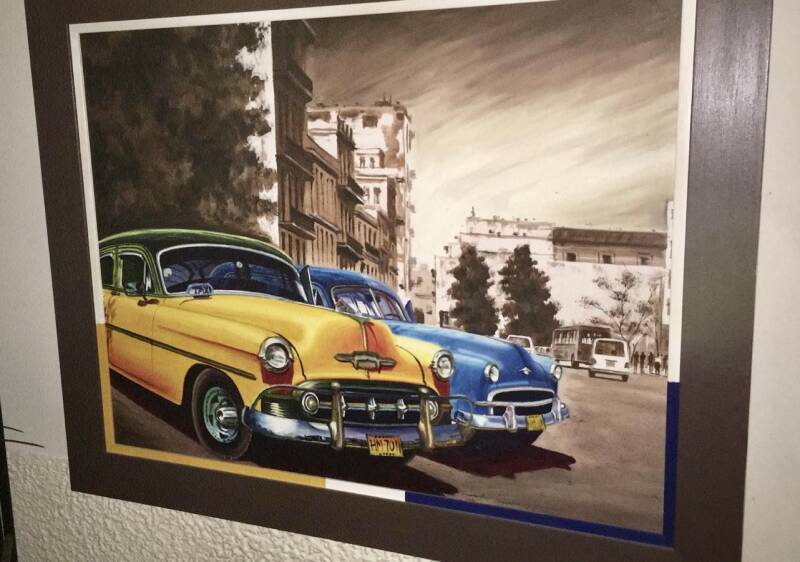 TOILE  ENCADREE CUBA