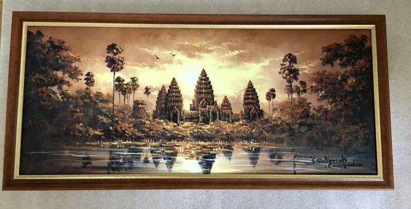 TOILE  ENCADREE ASIE