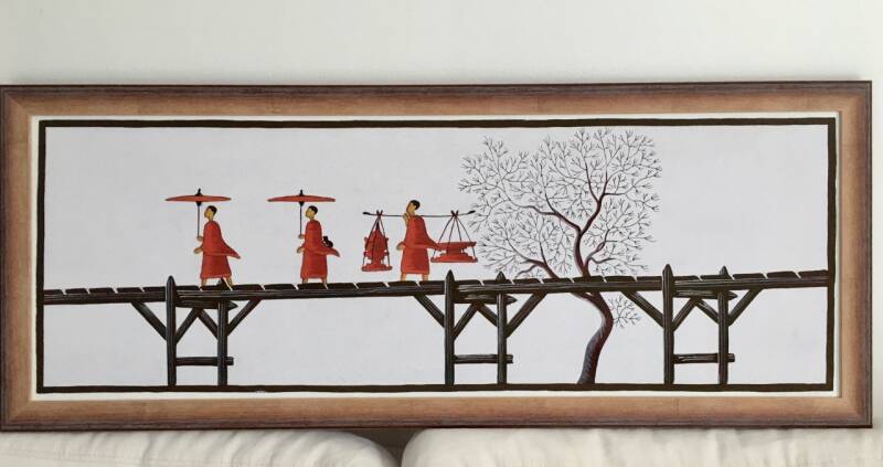 TOILE  ENCADREE ASIE