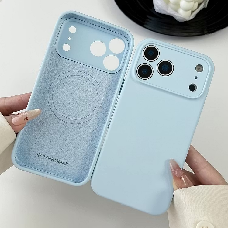 Magnetic silicone phone case suitable for iPhone 13-17 Pro Max wireless charging phone case soft cover