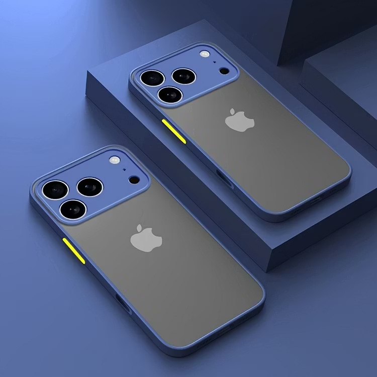 Luxury semi transparent armor phone case suitable for iPhone series