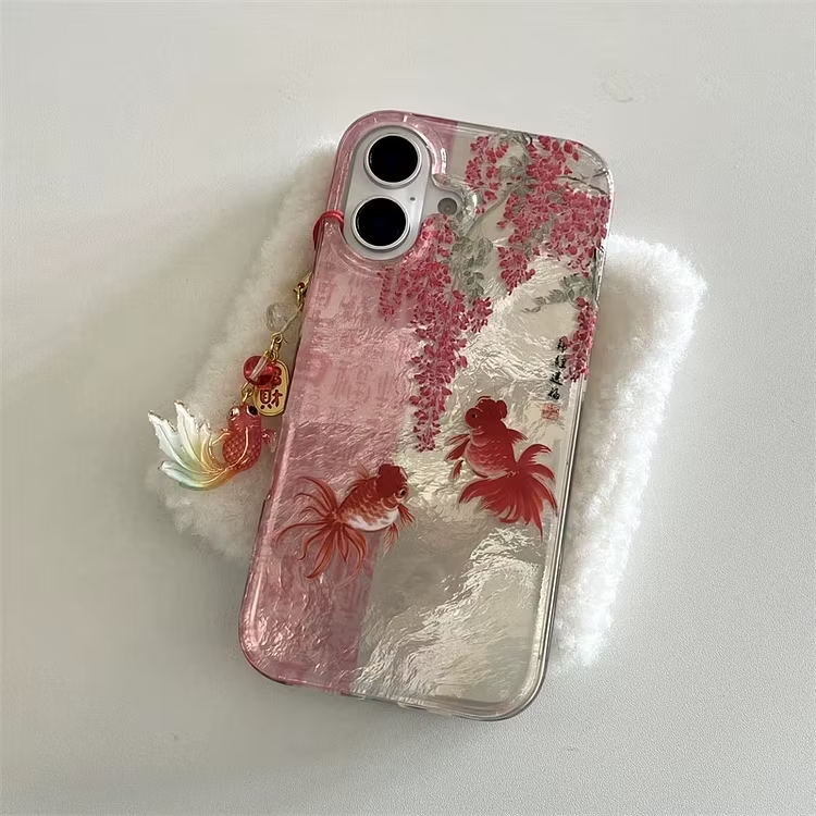 Lucky Koi  iPhone Case with Koi Pendant, suitable for use with Apple phone series
