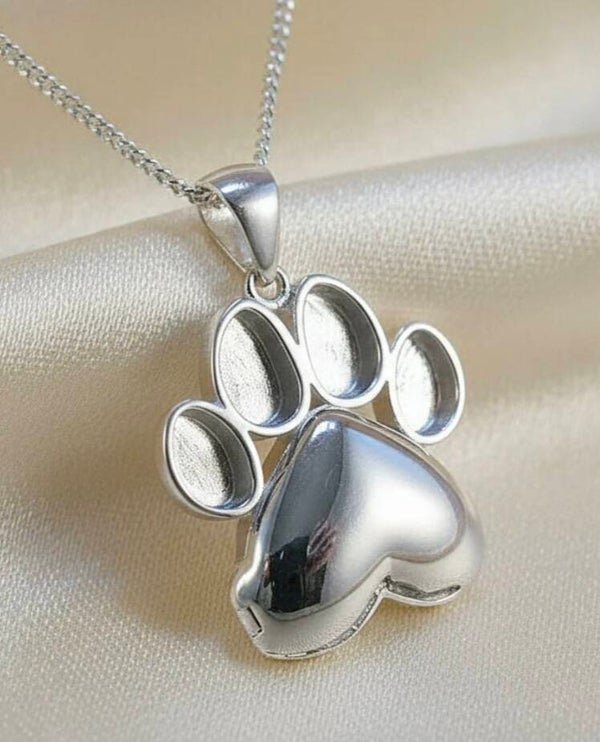 Paw locket with necklace