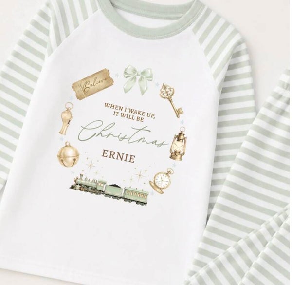 Green children's chrismas pjs