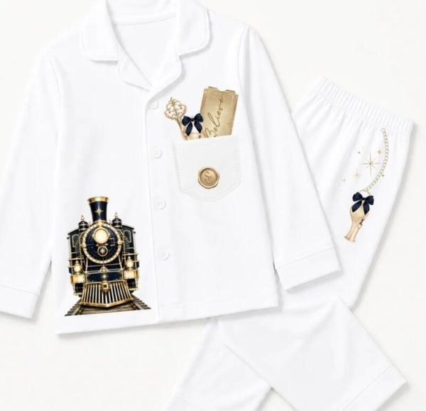 Chrismas navy blue print pjs