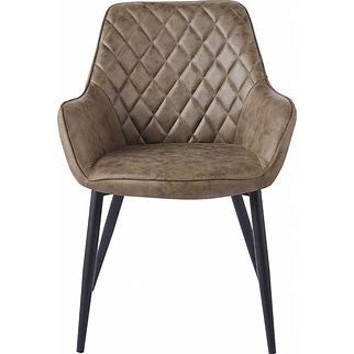 Brown leather dining chair