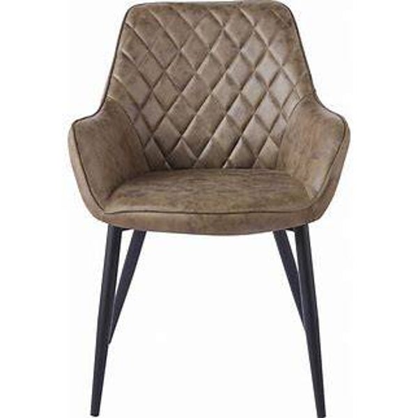 Brown leather dining chair