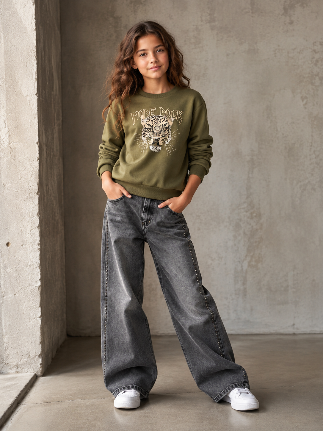 Jeans grey studs