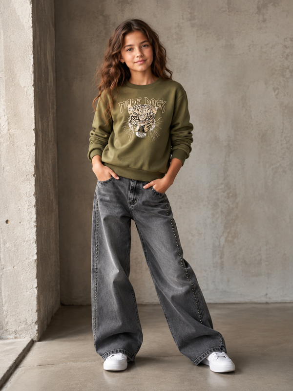 Jeans grey studs