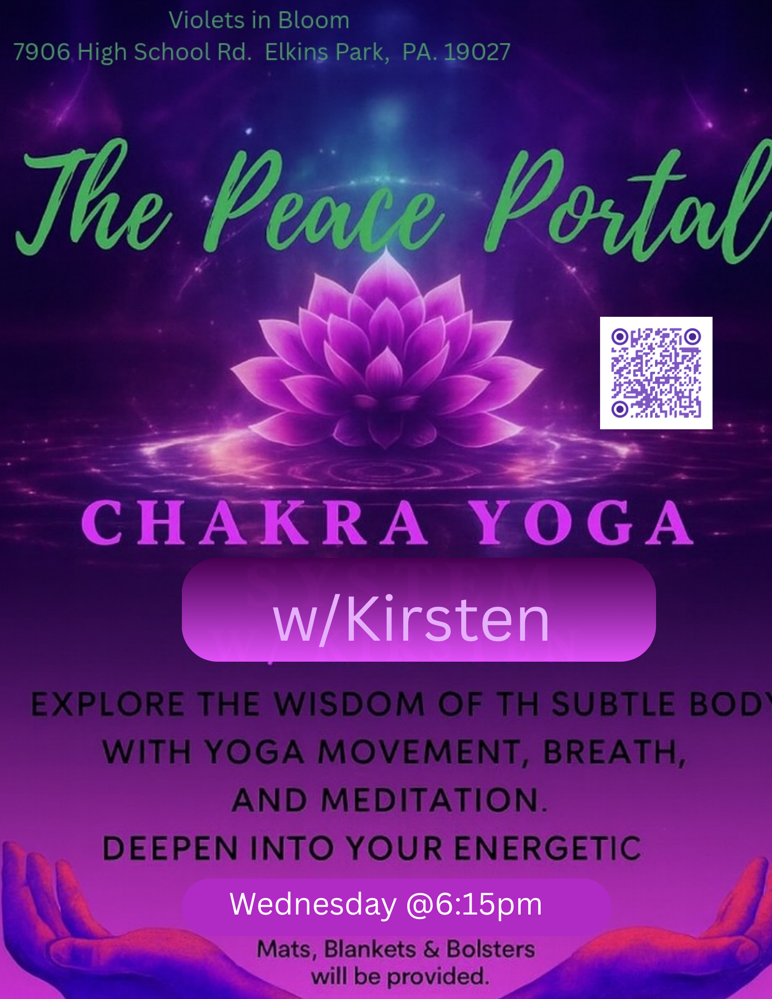 Chakra Hatha Yoga Wednesday 6:15pm