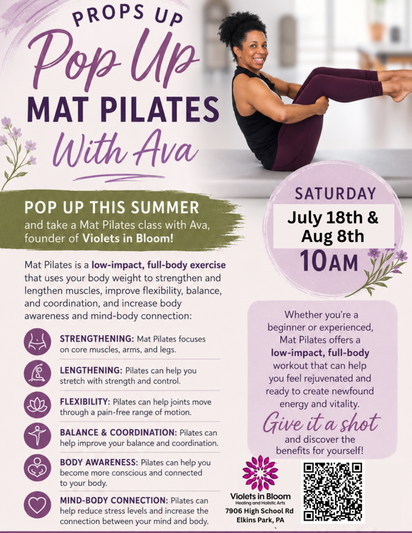 Props Up!  Pop Up Mat Pilates With Ava ~ Sat July 18th 10am & Sat Aug 8th