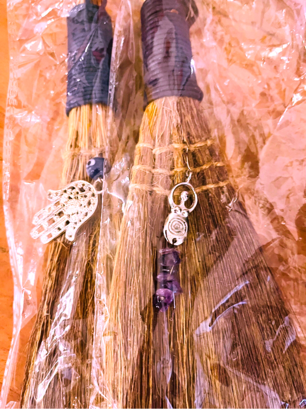 🧹Crystal Gemstone Inspired Broom  — Sweep, Protect, and Shine ✨40% Off ✨