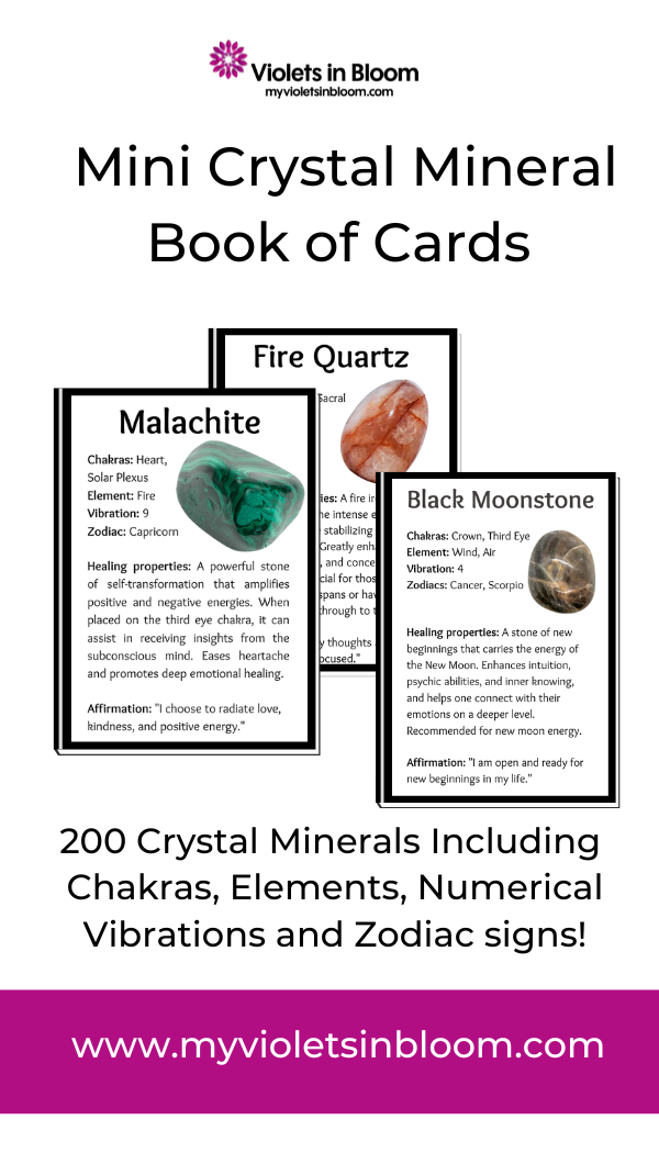 The VIB Mini Crystal Mineral Handbook of Cards