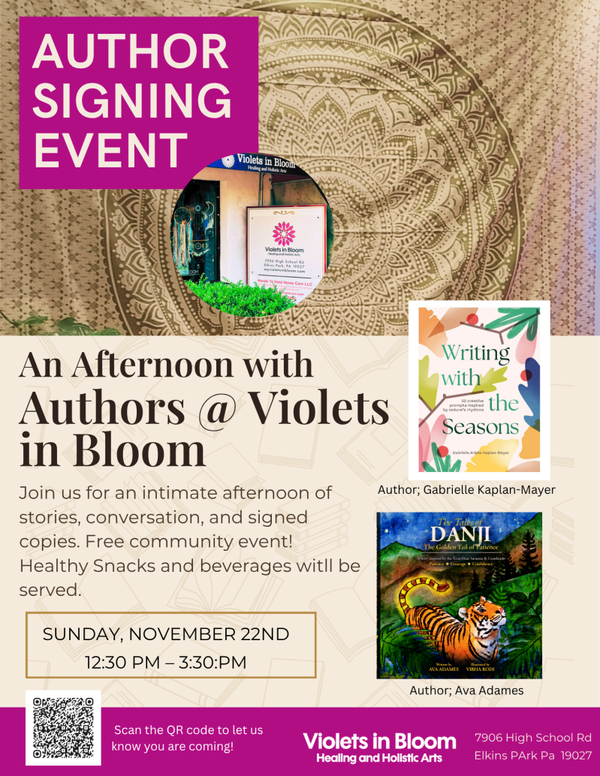 An Afternoon with Authors @ Violets in Bloom Sunday 11/22 12:30-3:30pm