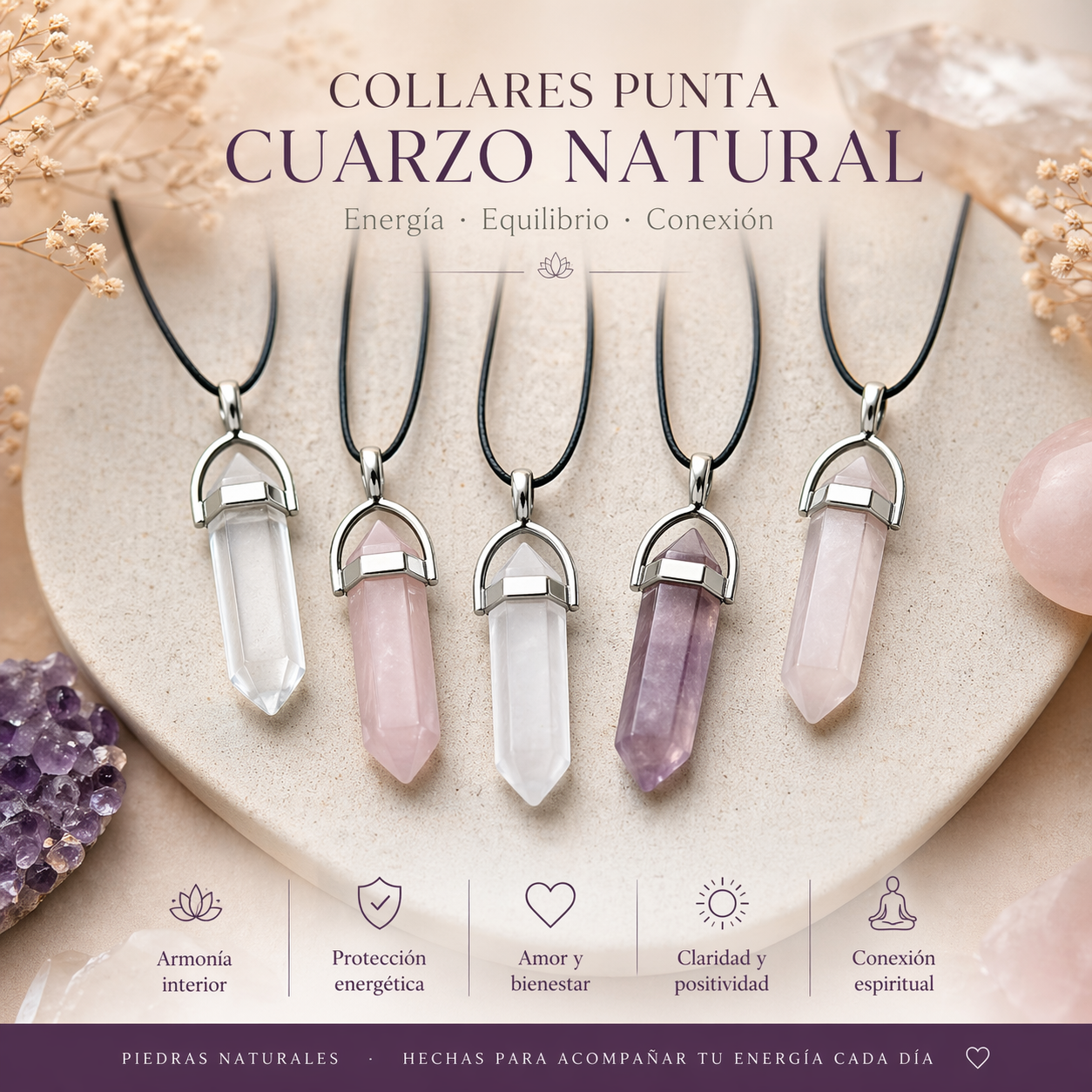 ✨ Collares de Cuarzo Natural