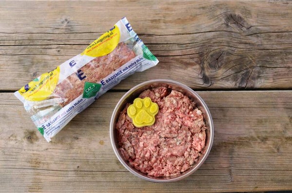 E - Hond - Basismix met extra kip 500 gr. (rund, lam en kip)