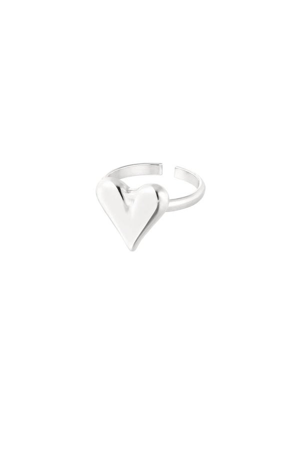 Ring classy hartje zilver
