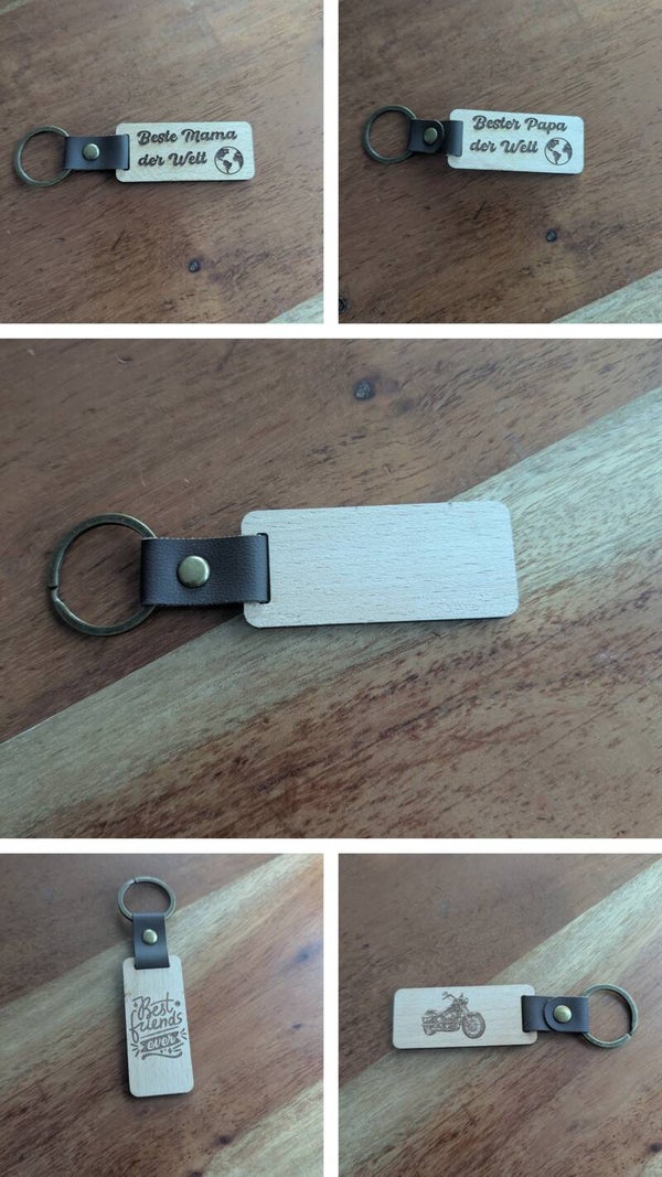 Holz Schlüsselanhänger mit Gravur
