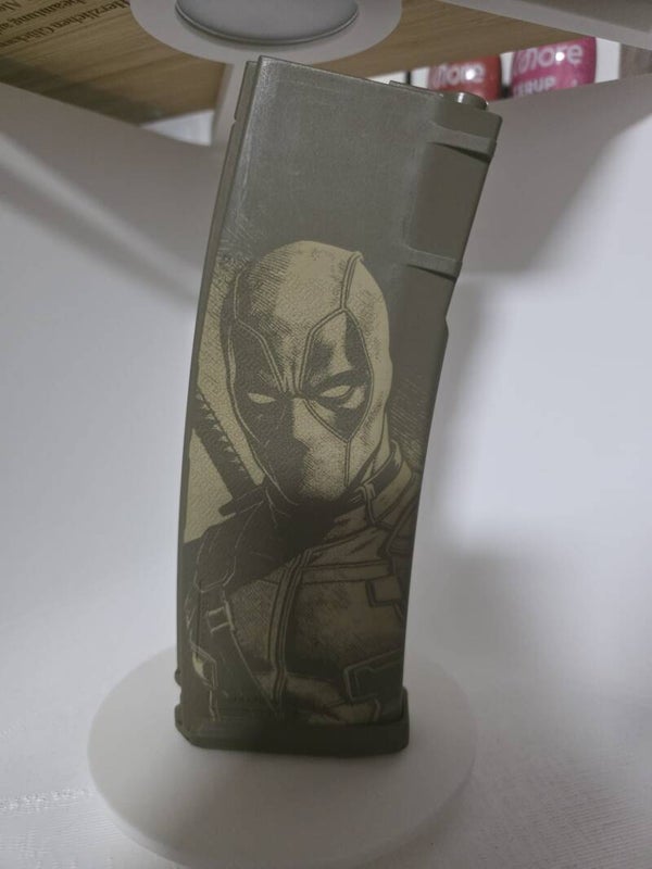 Lasergravur Deadpool Look für Kunststoff (PETG, ASA u.v.m.)