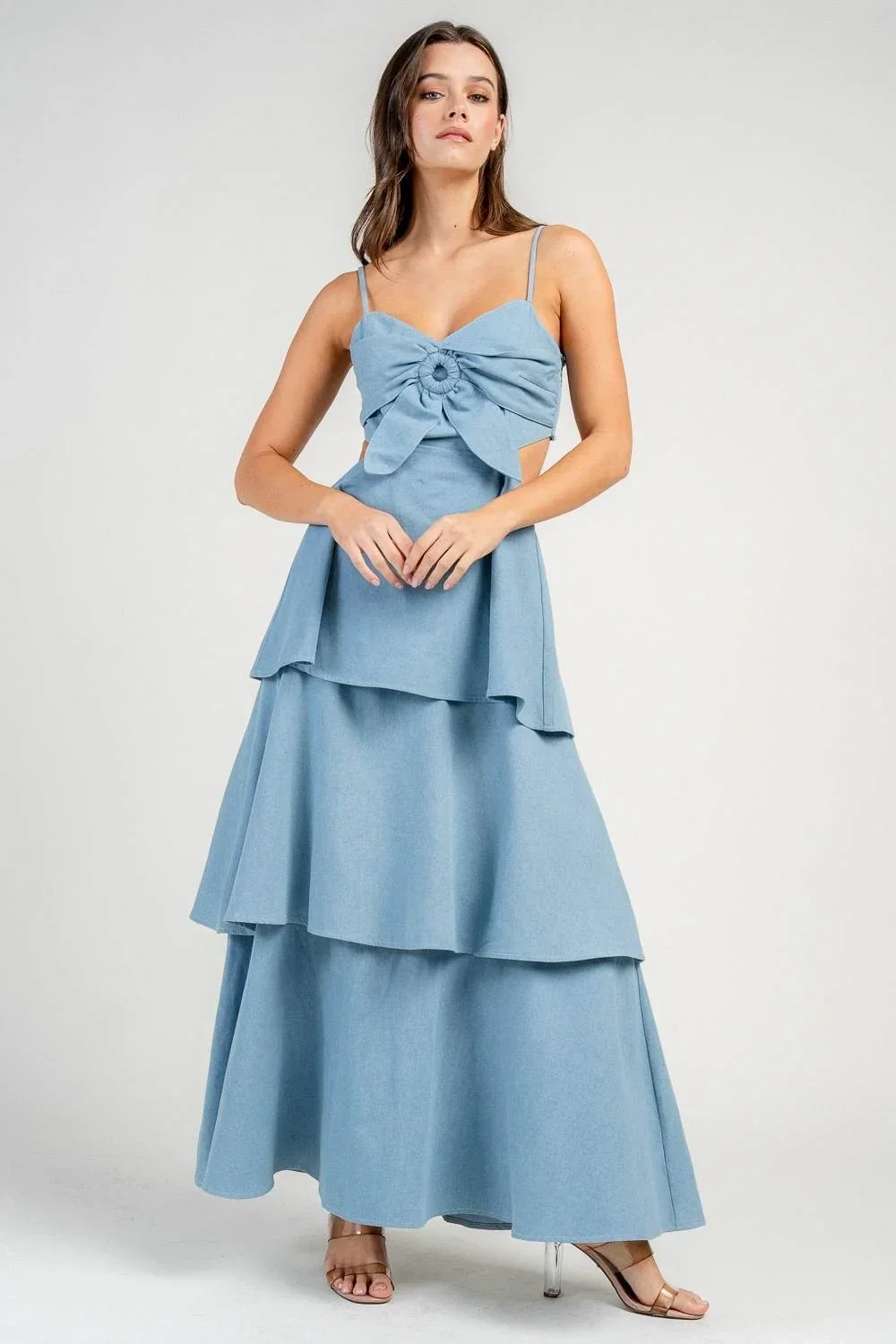 Chiam Tiered Denim Maxi